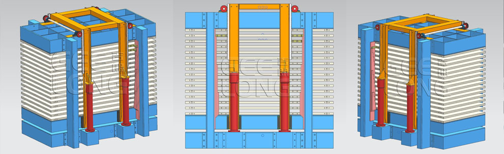 Longitudinal pres dryer machine